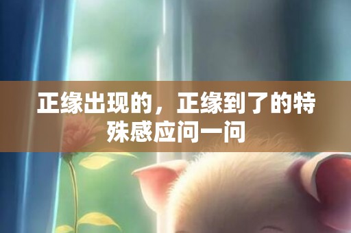 正缘出现的，正缘到了的特殊感应问一问