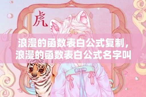 浪漫的函数表白公式复制，浪漫的函数表白公式名字叫什么呢，十个常用函数公式