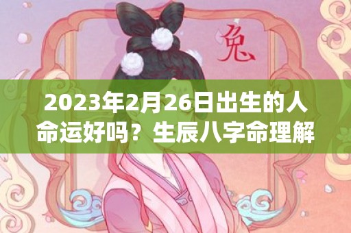 2023年2月26日出生的人命运好吗？生辰八字命理解(2023年2月21号是农历多少)