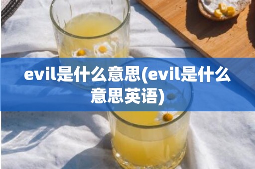 evil是什么意思(evil是什么意思英语)