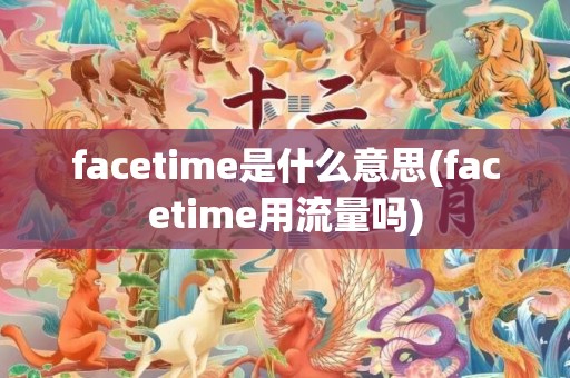 facetime是什么意思(facetime用流量吗)