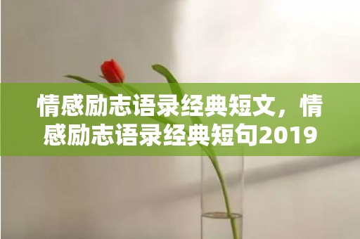 情感励志语录经典短文，情感励志语录经典短句2019