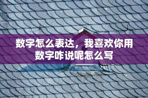 数字怎么表达，我喜欢你用数字咋说呢怎么写
