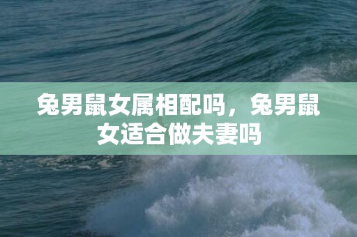 兔男鼠女属相配吗，兔男鼠女适合做夫妻吗