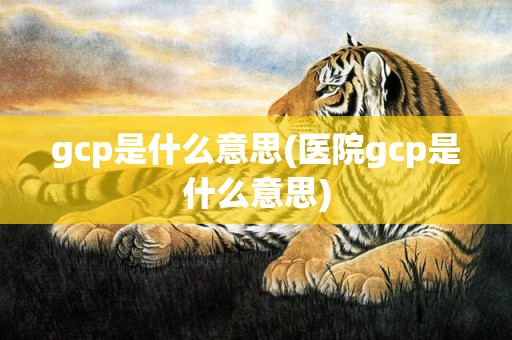 gcp是什么意思(医院gcp是什么意思)