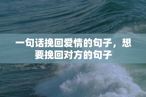 一句话挽回爱情的句子，想要挽回对方的句子