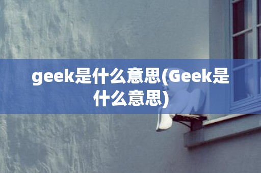 geek是什么意思(Geek是什么意思)