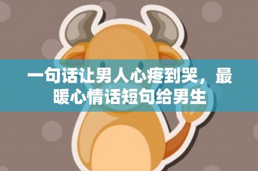 一句话让男人心疼到哭，最暖心情话短句给男生