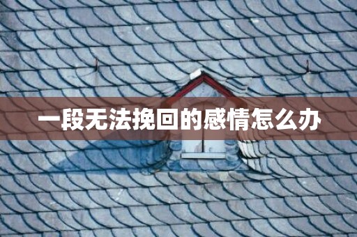 一段无法挽回的感情怎么办