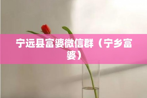 宁远县富婆微信群（宁乡富婆）