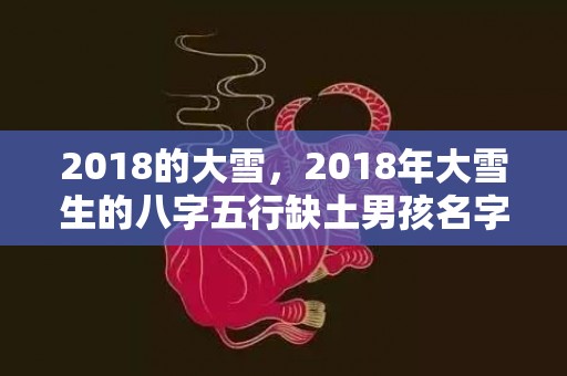 2018的大雪，2018年大雪生的八字五行缺土男孩名字推荐，命运好吗？