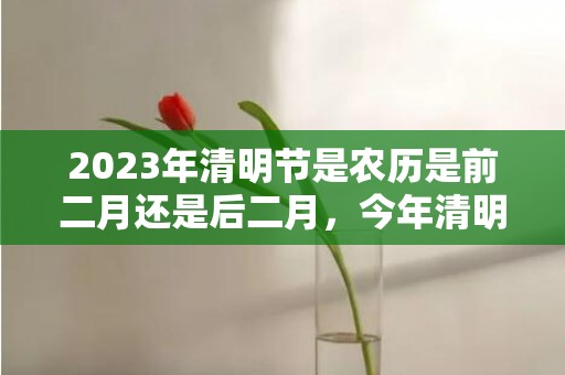 2023年清明节是农历是前二月还是后二月，今年清明节是闰二月几号