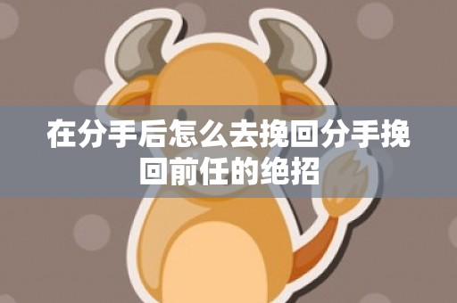 在分手后怎么去挽回分手挽回前任的绝招