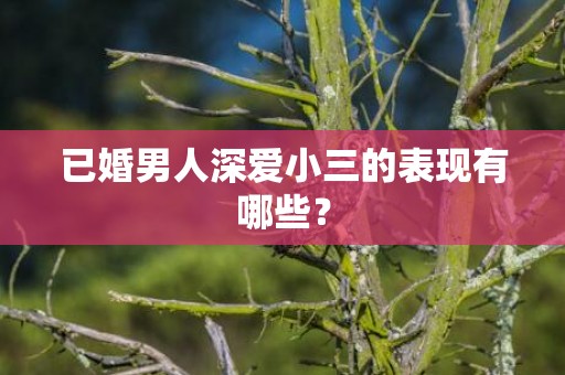 已婚男人深爱小三的表现有哪些？