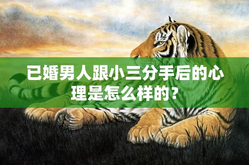 已婚男人跟小三分手后的心理是怎么样的？
