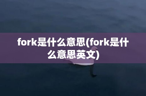 fork是什么意思(fork是什么意思英文)