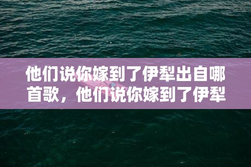 他们说你嫁到了伊犁出自哪首歌，他们说你嫁到了伊犁这首是什么歌，歌词他们说你嫁到了伊犁是什么歌