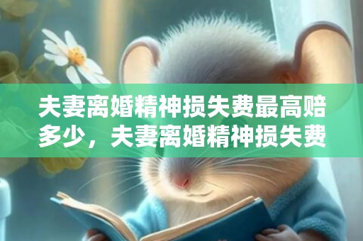 夫妻离婚精神损失费最高赔多少，夫妻离婚精神损失费怎么算出来的 夫妻之间的精神交流指的什么