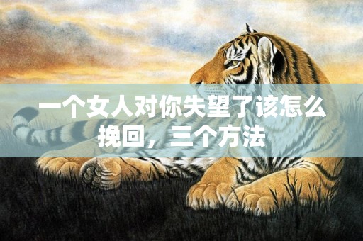 一个女人对你失望了该怎么挽回，三个方法