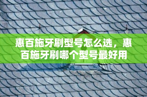 惠百施牙刷型号怎么选，惠百施牙刷哪个型号最好用