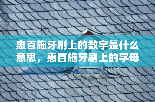 惠百施牙刷上的数字是什么意思，惠百施牙刷上的字母代表什么意思