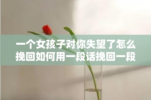 一个女孩子对你失望了怎么挽回如何用一段话挽回一段感情