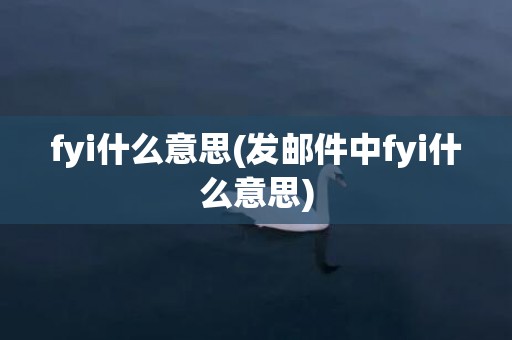 fyi什么意思(发邮件中fyi什么意思)