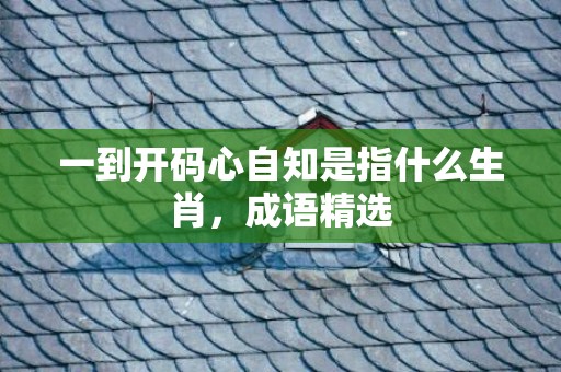 一到开码心自知是指什么生肖，成语精选