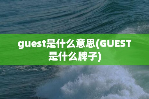 guest是什么意思(GUEST是什么牌子)