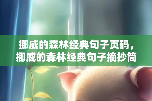 挪威的森林经典句子页码，挪威的森林经典句子摘抄简书，挪威的森林里玲子的经典语录