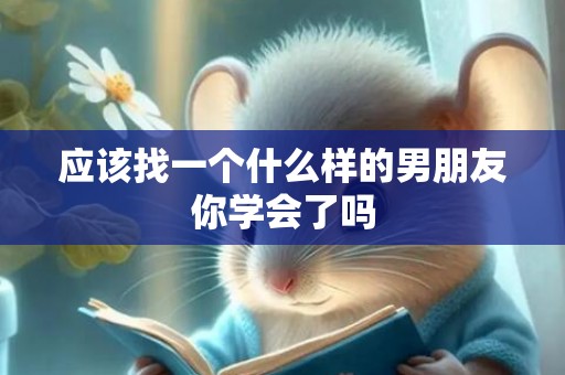 应该找一个什么样的男朋友你学会了吗