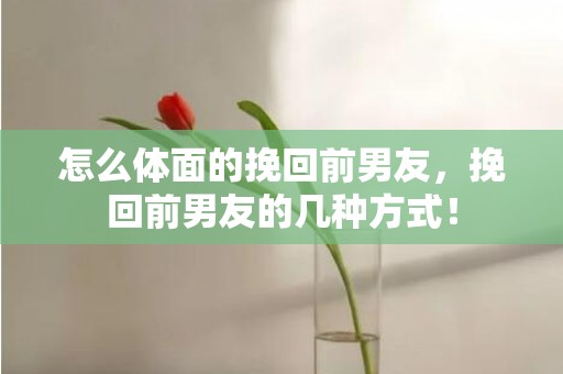 怎么体面的挽回前男友，挽回前男友的几种方式！