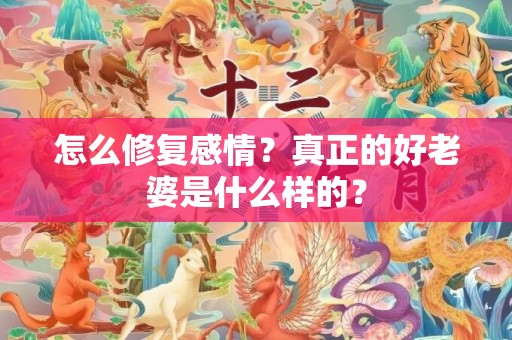 怎么修复感情？真正的好老婆是什么样的？