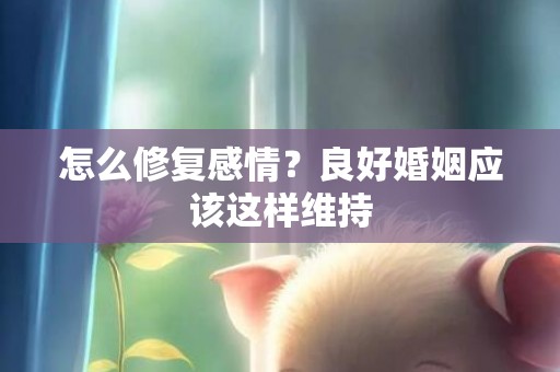 怎么修复感情？良好婚姻应该这样维持