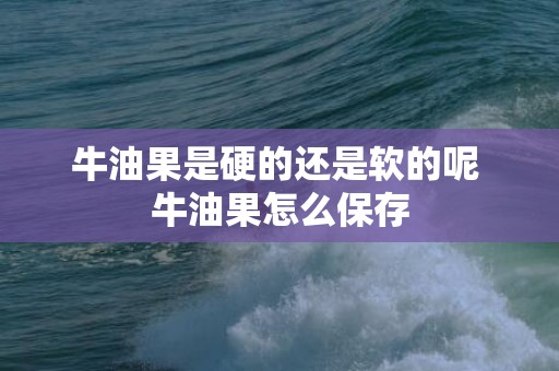 牛油果是硬的还是软的呢 牛油果怎么保存