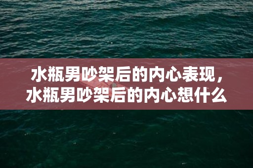 水瓶男吵架后的内心表现，水瓶男吵架后的内心想什么