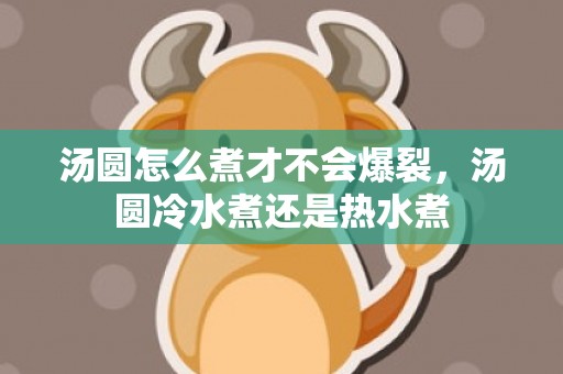 汤圆怎么煮才不会爆裂，汤圆冷水煮还是热水煮