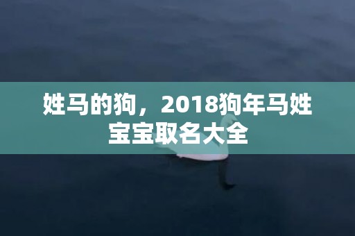 姓马的狗，2018狗年马姓宝宝取名大全
