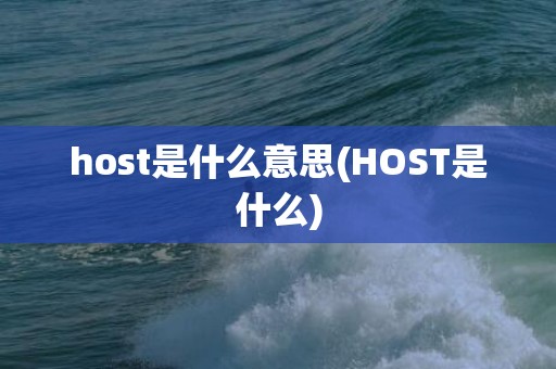 host是什么意思(HOST是什么)
