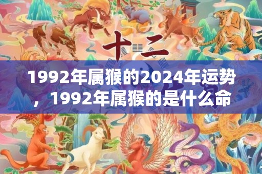 1992年属猴的2024年运势，1992年属猴的是什么命