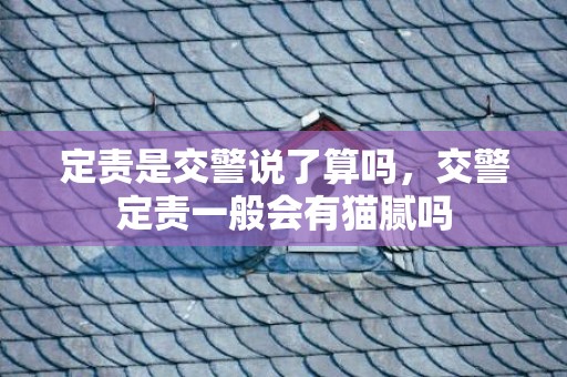定责是交警说了算吗，交警定责一般会有猫腻吗