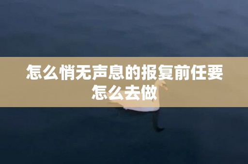 怎么悄无声息的报复前任要怎么去做