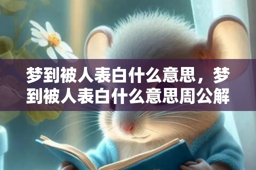 梦到被人表白什么意思，梦到被人表白什么意思周公解梦？梦到别人对自己表白是什么意思
