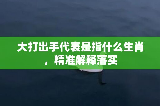 大打出手代表是指什么生肖，精准解释落实
