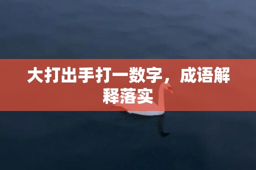 大打出手打一数字，成语解释落实