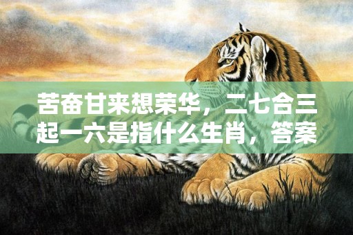 苦奋甘来想荣华，二七合三起一六是指什么生肖，答案解释落实