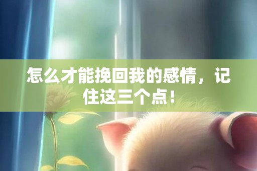怎么才能挽回我的感情，记住这三个点！