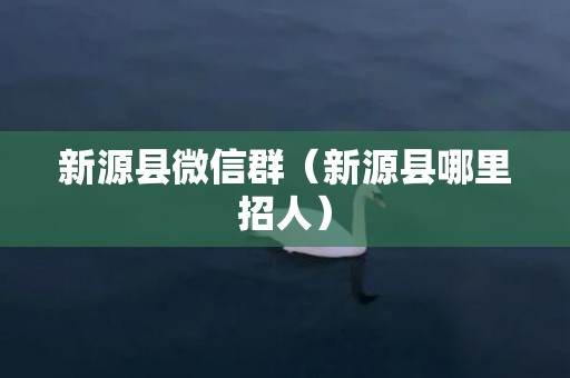 新源县微信群（新源县哪里招人）