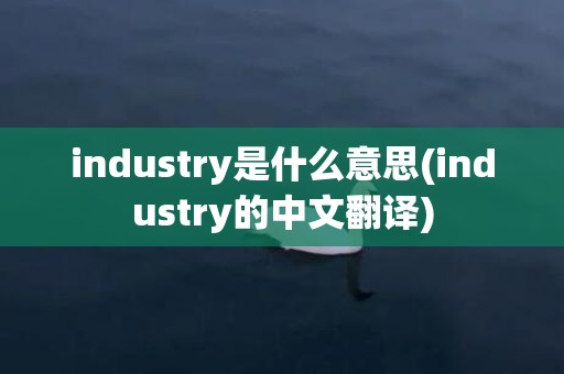 industry是什么意思(industry的中文翻译)