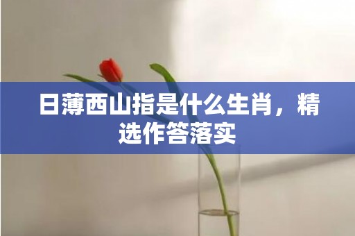 日薄西山指是什么生肖，精选作答落实